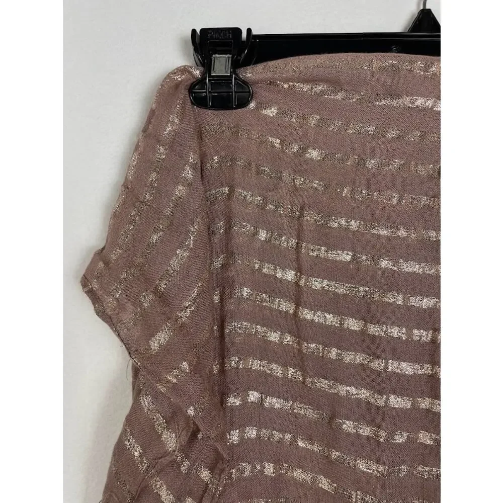 Dusty Rose Pink Metallic Striped Scarf Light Weight Blush Pink Boho Wrap 70X25